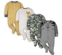 Gerber Baby Boys '4 paquete de sueo' n Play Footie Tiger Gray 6-9 meses