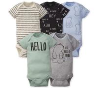 Gerber Baby Boys 5-Pack de manga corta Variedad monos Bodysuits Hola oso 0-3 meses