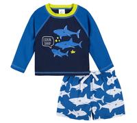 Gerber Baby Boy's Boy's Nitdler Long Spashguard Traje de bao de natacin con tiburones azules y blancos 12 meses