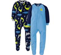 Gerber Baby Boys 'Fit Fit Fil Flame Resistente Pajamas Pajamas de 2 paquetes azules Blue Dinos 6-9 meses