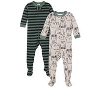 Gerber Baby Boys 'Pajamas Pajamas Bear Stripes verdes blancas 0-3 meses