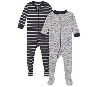 Gerber Baby Boys 'Pajamas Pajamas Grey Dinos Black Stripe Gray 24 meses