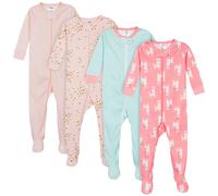 Gerber Baby Girls' 4-Pack Footed Pajamas Love Llamas Pink 18 Months