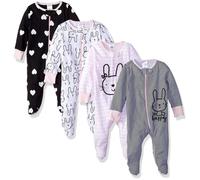 Gerber Baby Girls 4 Pack Sleep 'n Play Footie Bunny Smiley 6-9 meses