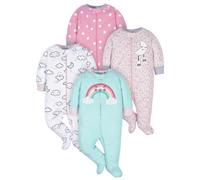 Gerber Baby Girls 4 Pack Sleep 'n Play Footie Cloudy 0-3 meses