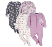 Gerber Baby Girls 4 Pack Sleep 'N Play Footie Lavender Garden 3-6 meses