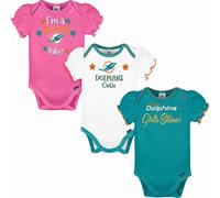 Gerber Baby Girl's NFL 3 Pack Manga corta Onerie Bodysuit Team Color 0-3 meses