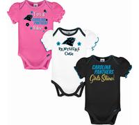 Gerber Baby Girl's NFL 3 Pack Manga corta Onerie Bodysuit Team Color 18 meses