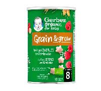 GERBER SNACK ORGANIC DE CEREALES Y FRAMBUESA 35 GR