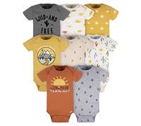 Gerber bodis de manga corta para bebés, diseño con zorros, juego de 8 unidades