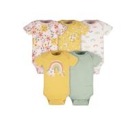 Gerber - Bodis variados de manga corta para bebé niña, juego de 5 unidades