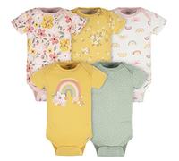 Gerber - Bodis variados de manga corta para bebé niña, juego de 5 unidades