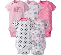 Gerber bodis variados de manga corta para bebé niña, paquete de 5 unidades