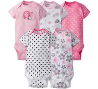 Gerber bodis variados de manga corta para bebé niña, paquete de 5 unidades