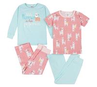 Gerber - Conjunto de pijama de 4 piezas para niñas pequeñas