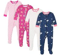 Gerber - Conjunto de pijama de 4 piezas para niñas pequeñas