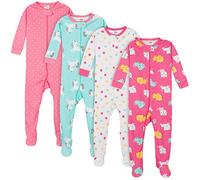 Gerber - Conjunto de pijama de 4 piezas para niñas pequeñas