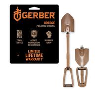 Gerber Gear Dredge - Pala plegable portátil - Pala de acero ligera para camping, supervivencia y senderismo - marrón coyote