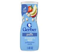 Gerber Graduates Puffs Cereal Snack, Strawberry Apple, Naturally Flavored with Other Natural Flavors, 1.48 Ounce, 6 Count