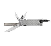 Gerber Herramienta multifunción con 7 funciones, Cuchillo de hoja lisa, LockDown Drive, Acero inoxidable/5Cr15MoV, Plateado, 31-003705