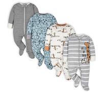 Gerber - Juego de 4 pijamas tipo mameluco con diseño de la jungla para bebé niño