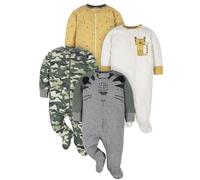 Gerber® Bebé-Niños 4 Pack Sleep 'N Play FootieSleep 'N Plays, camo/grey, 3/6