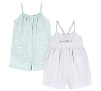 Gerber Mono mameluco sin mangas para bebιs y niρas pequeρas, paquete de 2, color gris claro y dσlares de arena 2T