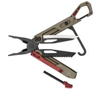 Gerber multiherramienta con 10 funciones, Stakeout Spark, herramienta de camping con cierre de marco, alicates, iniciador de fuego, mosquetón y mucho más, Coyote Brown, 1070226