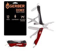 Gerber Multiherramienta con 12 funciones, Dime Pocket Multi-tool, Rojo, 31-003622