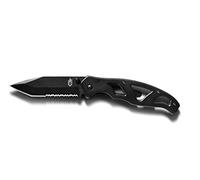 Gerber Navaja plegable de bolsillo con Dentado parcial y clip de bolsillo, Longitud de la hoja 8.9 cm, Paraframe II Tanto Folding Clip Knife, Negro, 31-003635