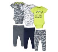 Gerber Onesies Brand - Conjunto de 3 bodis y pantalones unisex para bebé, de recién nacido a 12 meses