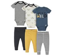 Gerber Onesies Brand - Conjunto de 3 bodis y pantalones unisex para bebé, de recién nacido a 12 meses