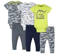 Gerber Onesies Brand - Conjunto de 3 bodis y pantalones unisex para bebé, de recién nacido a 12 meses