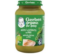 Gerber Organic Brócoli y Guisantes con Pavo +6m 190 gr
