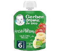 Gerber Organic fresa plátano 90 g Nestlé Gerber