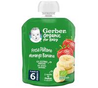 Gerber Organic Pouch Fresa y Plátano +6m 90 gr