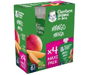 Gerber Organic Pouch Mango Multipack +6m 4x90 gr