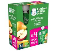 GERBER Pouch Organic Multipack Pera, Manzana, Plátano