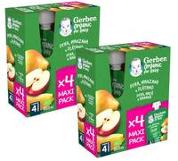 Gerber Organic Pouch Pera Manzana Plátano Multipack +6m 90 gr 2x4 uds