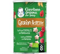 Gerber Organic Puffs Snacks de Cereales con Frambuesa 35g