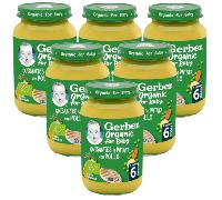 Gerber Organic Tarrito Guisantes, Patata y Pollo +6m 6x190 gr