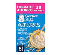 Gerber Papilla Multicereales 0% Azúcares Añadidos Ni Producidos, A Partir De Los 6 Meses, 510 G