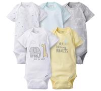 Gerber unisex baby 5 paquetes de manga corta variedad mono bodysuits elefante sueo 3-6 meses