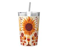 Gerbera Art Printing - Vaso térmico cónico de pajita, taza de paja aislada, perfecta para uso en el gimnasio o para llevar contigo