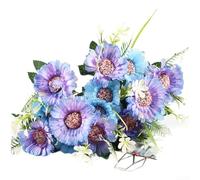 Gerbera de seda floral para colgar puerta de boda, entrada al aire libre, estilo, imágenes de marketing digital y exhibición de hogar propósito (azul)