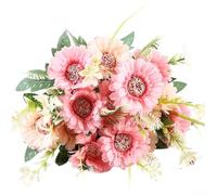 Gerbera de seda floral para colgar puerta de boda, entrada al aire libre, estilo, imágenes de marketing digital y exhibición de hogar propósito (rosa)