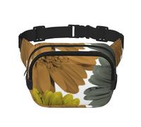 Gerberas y Margaritas Florales con Colores Modernos de otoño,Riñonera Cuadrada de Doble Capa, Bolso de Viaje, Bolso Informal para el Pecho.