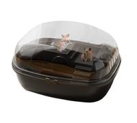 Gerbil Cage Setup, Acrylic Hamster Cage, Small Animal Habitat, Transparent Pet Cage, Transparent Acrylic Gerbil Cages with Exercise Wheel, Food Dish, Water Bottle, and Hamster