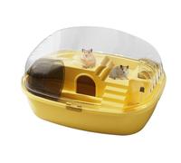 Gerbil Cage Setup, Acrylic Hamster Cage, Small Animal Habitat, Transparent Pet Cage, Transparent Acrylic Gerbil Cages with Exercise Wheel, Food Dish, Water Bottle, and Hamster