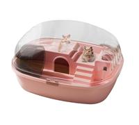 Gerbil Cage Setup, Acrylic Hamster Cage, Small Animal Habitat, Transparent Pet Cage, Transparent Acrylic Gerbil Cages with Exercise Wheel, Food Dish, Water Bottle, and Hamster